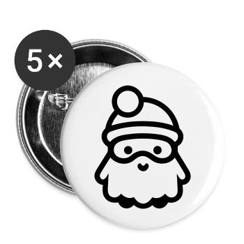 Kleiner Weihnachtsmann - Buttons klein 25 mm (5er Pack) - Weiß - Vorne