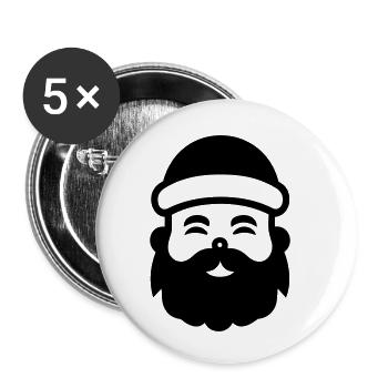 Little Father Christmas - Buttons small 1''/25 mm (5-pack) - white - Front