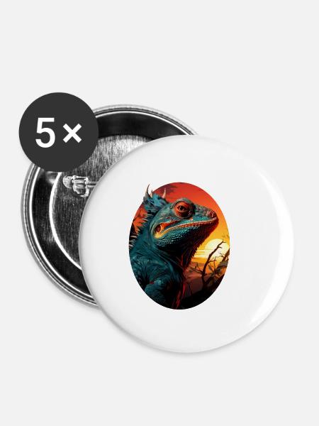 Chameleon - Buttons klein 25 mm (5er Pack) - Weiß