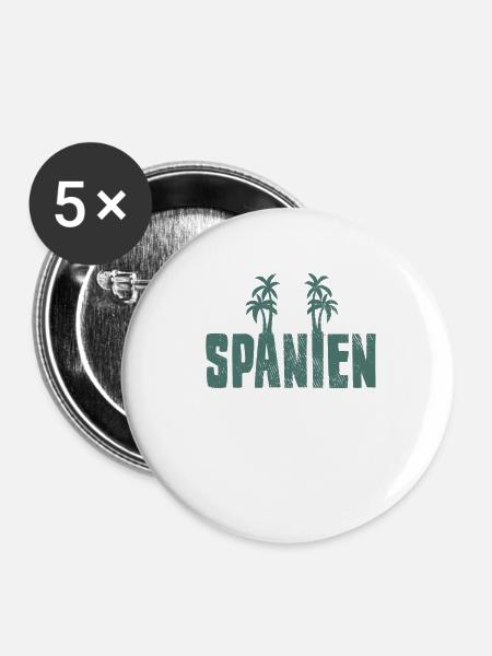 Spanien Urlaub - Buttons klein 25 mm (5er Pack) - Weiß