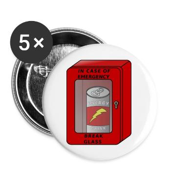 En cas d'urgence - Lot de 5 petits badges (25 mm) - blanc - Devant