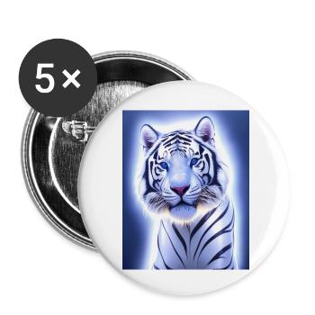 Majestätisches weißes Tigerporträt Tier - Buttons klein 25 mm (5er Pack) - Weiß - Vorne