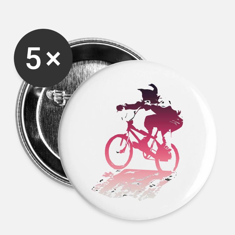 bmx - Lot de 5 petits badges (25 mm) - blanc