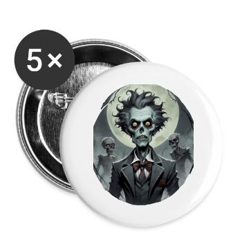ZOMBIE in costume 11 - Buttons small 1''/25 mm (5-pack) - white - Front
