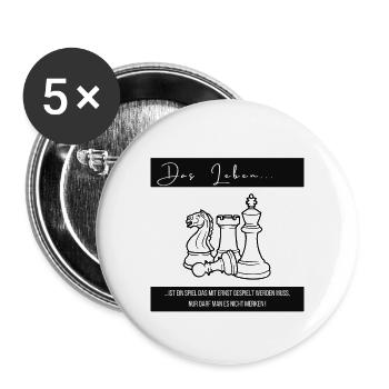 Schachbrett Leben - Buttons klein 25 mm (5er Pack) - Weiß - Vorne