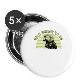 Perruche Perroquet Perroquet Propriétaire - Lot de 5 petits badges (25 mm) - blanc - Devant