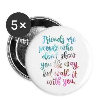 Gute Freunde - Buttons klein 25 mm (5er Pack) - Weiß - Vorne