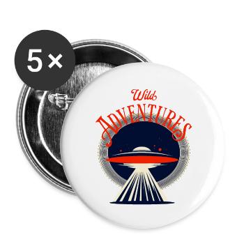 Ovni Wild Adventures - Lot de 5 petits badges (25 mm) - blanc - Devant