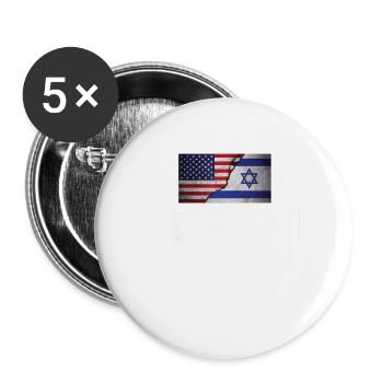 Israël - Lot de 5 petits badges (25 mm) - blanc - Devant