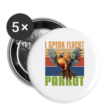 Wellensittich Papagei Vogel Sittich Besitzer - Buttons klein 25 mm (5er Pack) - Weiß - Vorne