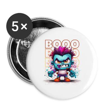Chibi Bolt & Booo! Stitched Giant Tee! - Buttons small 1''/25 mm (5-pack) - white - Front