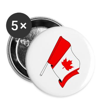 Flag of Canada - Buttons small 1''/25 mm (5-pack) - white - Front