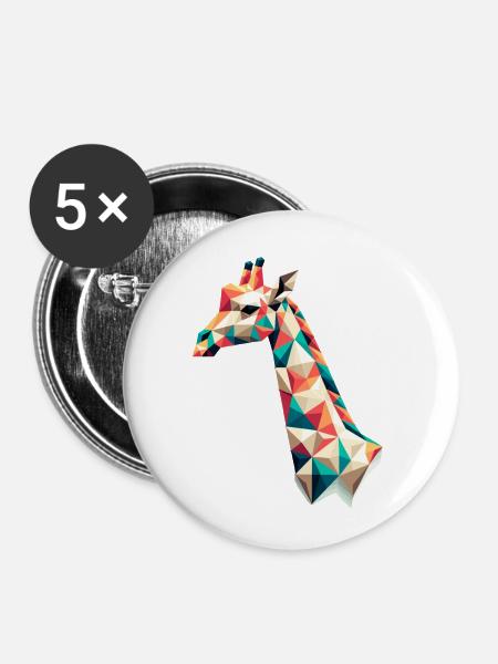 Giraffe // giraffe - Buttons klein 25 mm (5er Pack) - Weiß