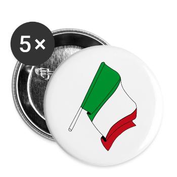 Drapeau de l’Italie - Lot de 5 petits badges (25 mm) - blanc - Devant