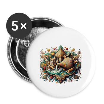 Water Filled Jar Inspired by Persian Art - Buttons small 1''/25 mm (5-pack) - white - Front