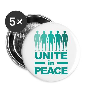 Unite In Peace - coloré - Lot de 5 petits badges (25 mm) - blanc - Devant
