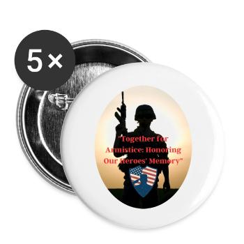 Veterans, veterans, armistice. - Buttons small 1''/25 mm (5-pack) - white - Front