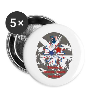 Veterans, veterans, armistice. - Buttons small 1''/25 mm (5-pack) - white - Front