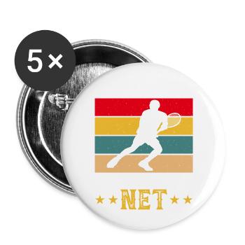 Tennis Tennis Jouer Cadeau Club de Tennis - Lot de 5 petits badges (25 mm) - blanc - Devant