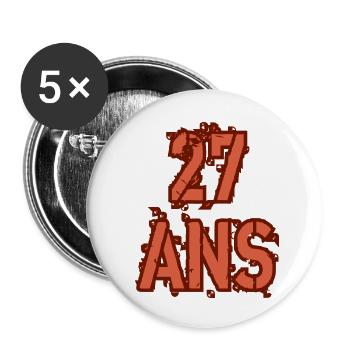 27 ANS - Lot de 5 petits badges (25 mm) - blanc - Devant