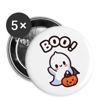 Halloween Ghost Baby - Buttons klein 25 mm (5er Pack) - Weiß - Vorne