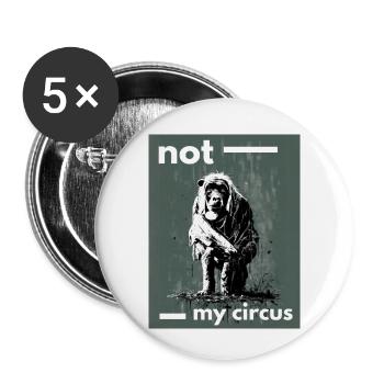 Not my circus - Buttons small 1''/25 mm (5-pack) - white - Front