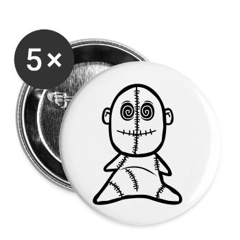 Voodoo Doll - Buttons small 1''/25 mm (5-pack) - white - Front