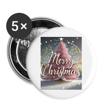 Frohe Weihnachten - Buttons klein 25 mm (5er Pack) - Weiß - Vorne