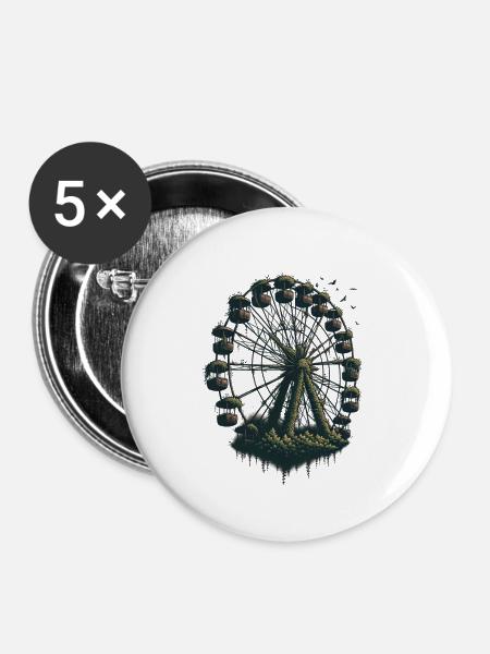 Verlassenes Riesenrad - Buttons klein 25 mm (5er Pack) - Weiß