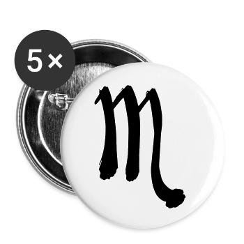 Sternzeichen Skorpion - Buttons klein 25 mm (5er Pack) - Weiß - Vorne