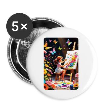 personalized design mother's gift - Buttons small 1''/25 mm (5-pack) - white - Front