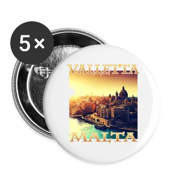Sonnenuntergang in Valletta: Stadthafen in - Buttons klein 25 mm (5er Pack) - Weiß - Vorne