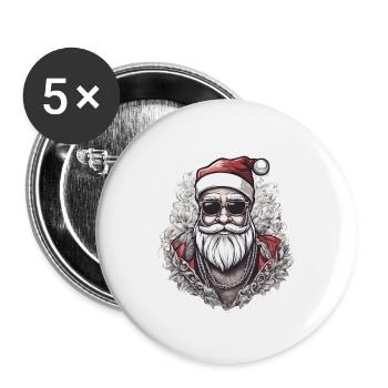 Habillé(e) pour Noël - Lot de 5 petits badges (25 mm) - blanc - Devant