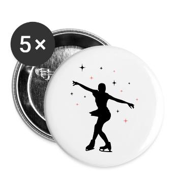 eisläuferin eislaufen skating 02 - Buttons klein 25 mm (5er Pack) - Weiß - Vorne