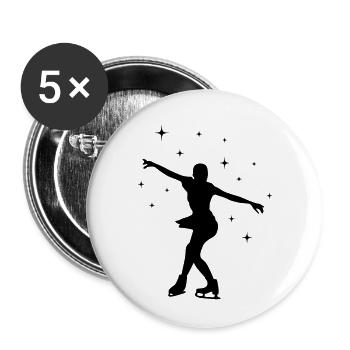 eisläuferin eislaufen skating 01 - Buttons klein 25 mm (5er Pack) - Weiß - Vorne