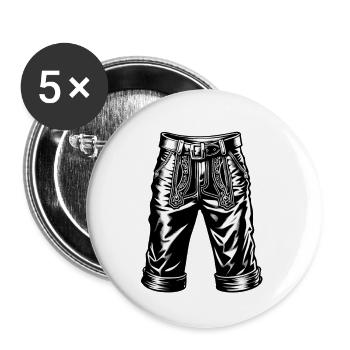 Lederhose Dirndl Charivari Gamshut Trachtenhut - Buttons klein 25 mm (5er Pack) - Weiß - Vorne