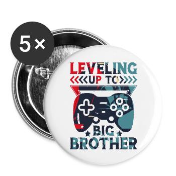 Big Brother Baby Lustig Fördern Sie das SpielFamilien-Level - Buttons klein 25 mm (5er Pack) - Weiß - Vorne
