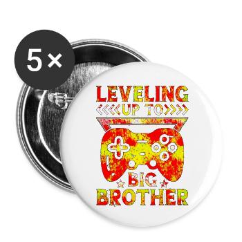 Big Brother Baby Lustiges Werbespiel beworben - Buttons klein 25 mm (5er Pack) - Weiß - Vorne