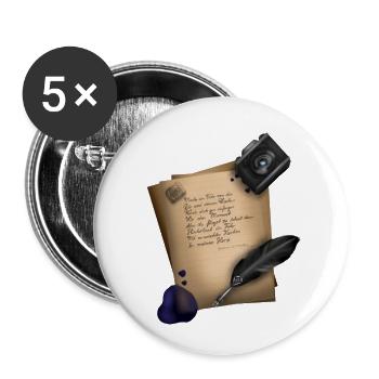 Dark Acedemia German Poetry & Photograph - Buttons klein 25 mm (5er Pack) - Weiß - Vorne