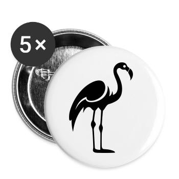 Flamingo - Buttons klein 25 mm (5er Pack) - Weiß - Vorne
