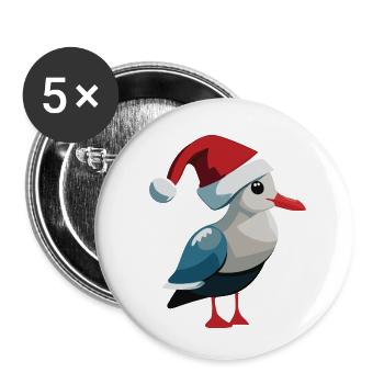 Möwe - Buttons klein 25 mm (5er Pack) - Weiß - Vorne