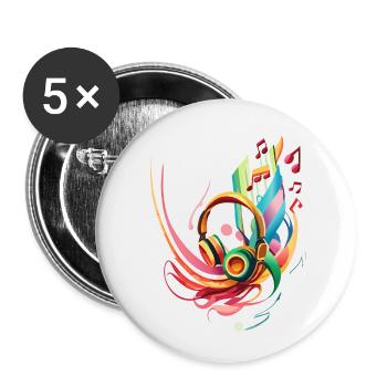 Splash Kopfhörer - Buttons klein 25 mm (5er Pack) - Weiß - Vorne