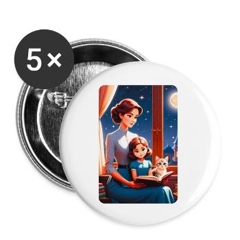 You Can Add Your Gift Text Below The Design - Buttons klein 25 mm (5er Pack) - Weiß - Vorne