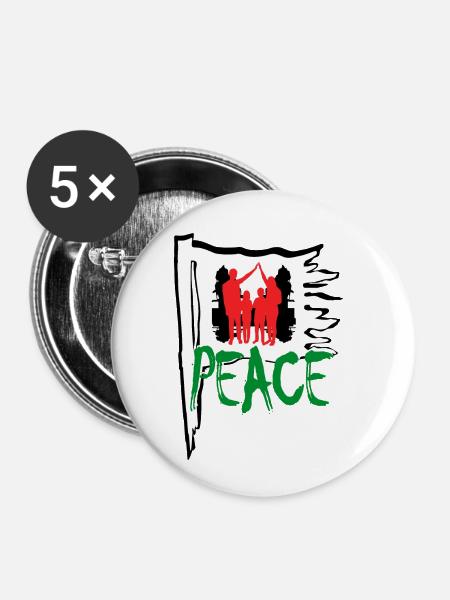 Frieden Israel - Buttons klein 25 mm (5er Pack) - Weiß