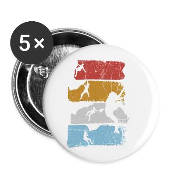 Silhouette des rayures de surf - Lot de 5 petits badges (25 mm) - blanc - Devant