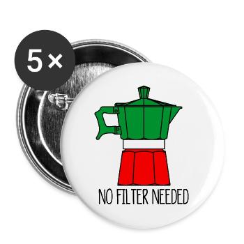 No filter needed - kein Filterkaffee - Mokkakanne - Buttons klein 25 mm (5er Pack) - Weiß - Vorne