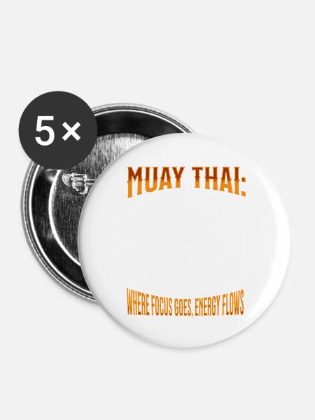 Muay Thai Boxing Muay Thai - Buttons klein 25 mm (5er Pack) - Weiß