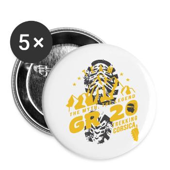 GR 20 trekking trek gr 20 corsica - Buttons small 1''/25 mm (5-pack) - white - Front