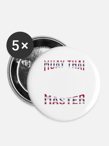Muay Thai Boxing Muay Thai - Buttons klein 25 mm (5er Pack) - Weiß