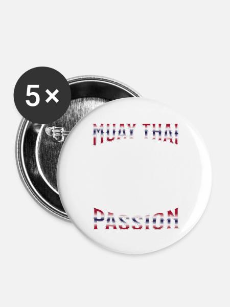 Muay Thai Boxing Muay Thai - Buttons klein 25 mm (5er Pack) - Weiß